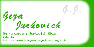 geza jurkovich business card