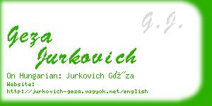 geza jurkovich business card